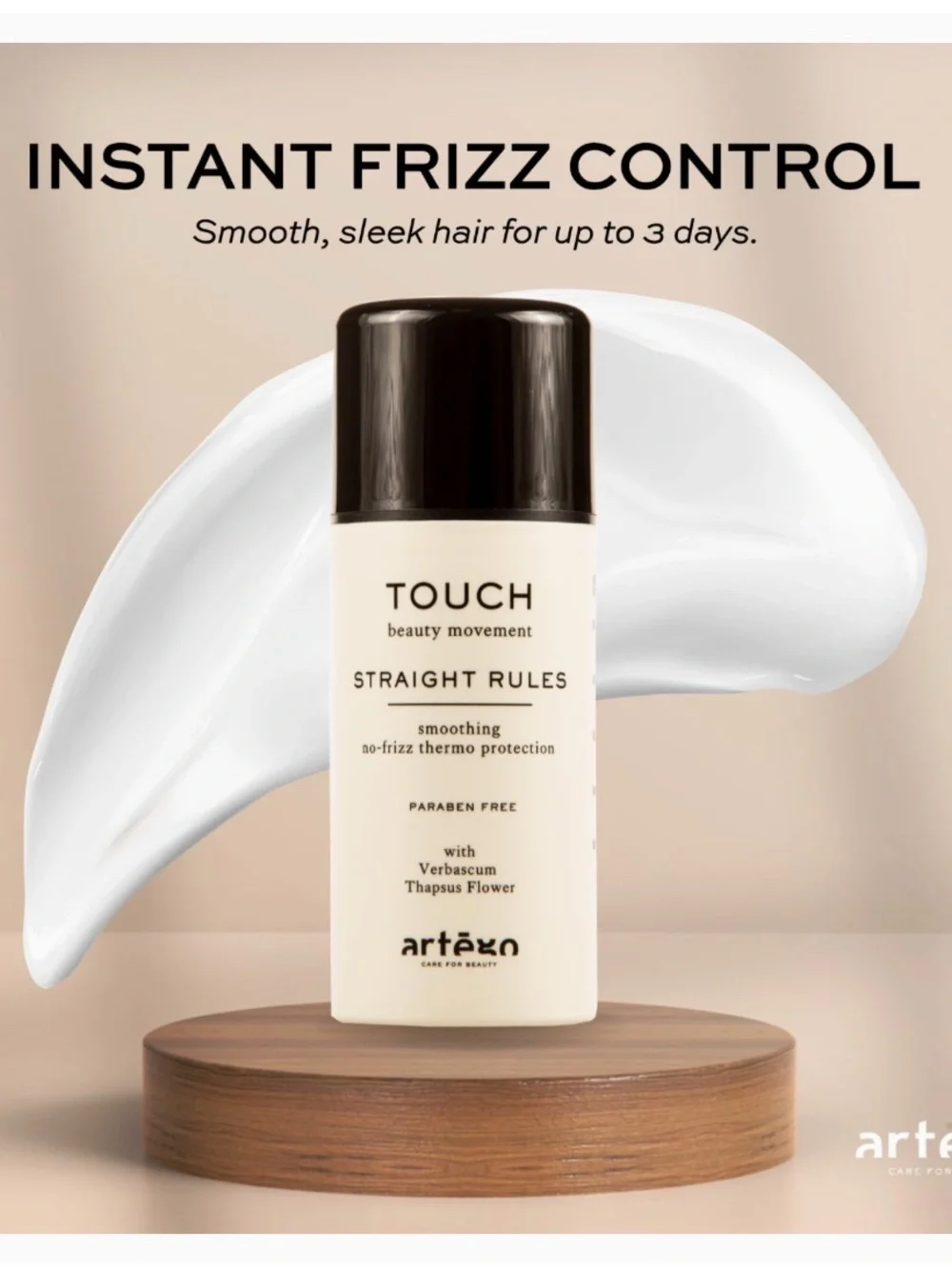 Artègo TOUCH Straight Rules Anti-Frizz Cream Smoothing Leave-In Styling 3.4 oz